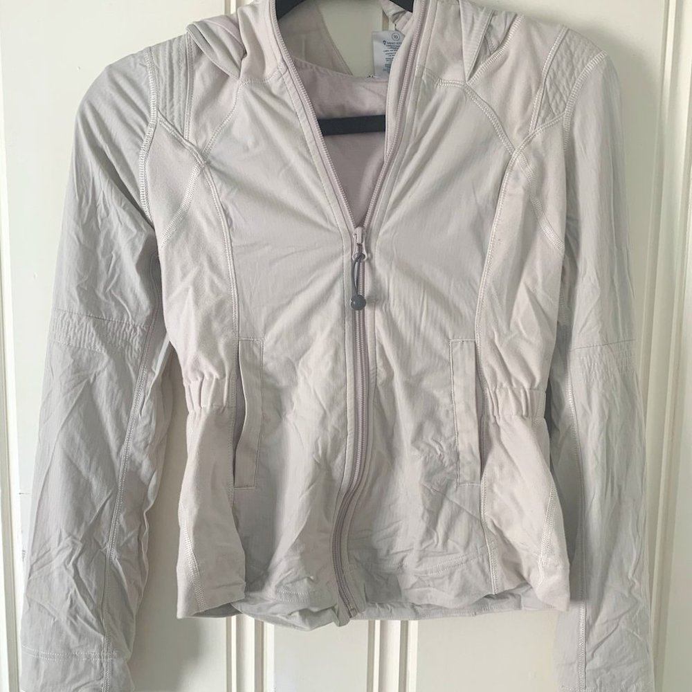 Cream Ivivva workout zip-up jacket